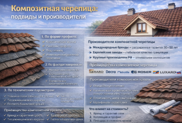 Композитная черепица: подвиды, производители