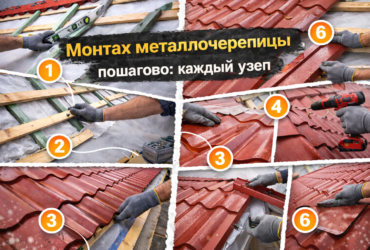 Монтаж металлочерепицы пошагово: каждый узел