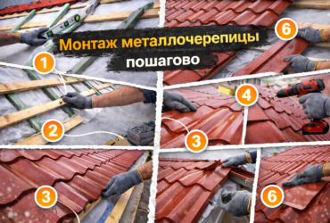 Монтаж металлочерепицы пошагово.