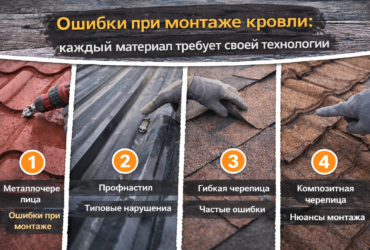 Ошибки при монтаже кровли: каждый материал