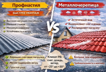 Профнастил или металлочерепица:по климату