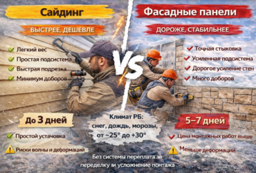 Сайдинг или фасадные панели: по монтажу