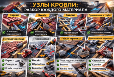 Узлы кровли:разбор каждого материала