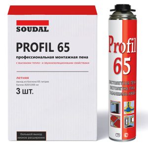 Пистолетная монтажная пена Soudal Profil 65 - 820ml