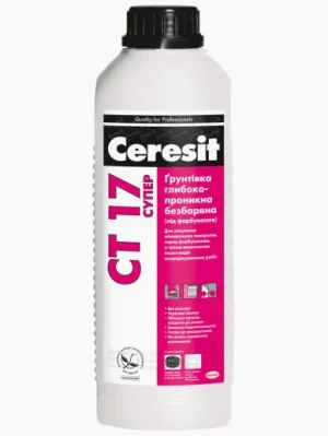 Грунтовка глубокопроникающая Ceresit ct 17 бесцветная - 2л